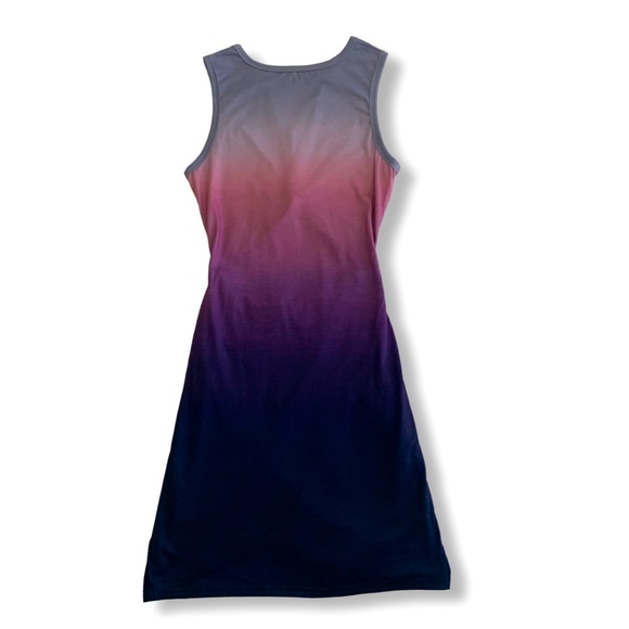 Women's Sleeveless Tank Dress with Cutout and Ruched Skirt - Picture 2 of 6